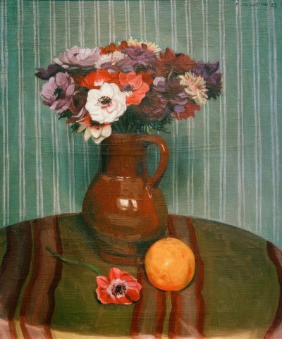 Anémonas y naranja de Felix Edouard Vallotton