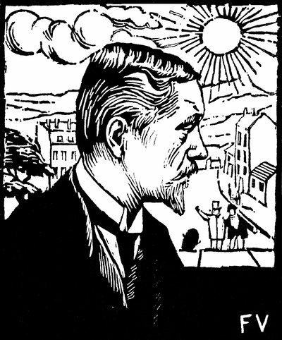 Auto retrato. Xilografía de Felix Edouard Vallotton (1865-1925), alrededor de 1890. Colección privada. de Felix Edouard Vallotton