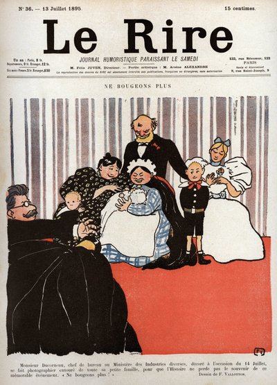 Portada del periódico “Le Rire”, n°36, 13 de julio de 1895: “No nos movamos más” de Felix Edouard Vallotton