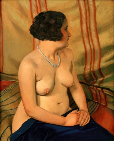 Mujer con collar azul de Felix Edouard Vallotton