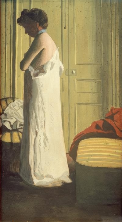 Mujer quitándose la camisa de Felix Edouard Vallotton