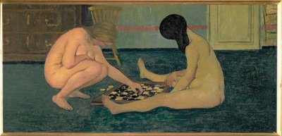 Mujeres desnudas jugando a las damas de Felix Edouard Vallotton