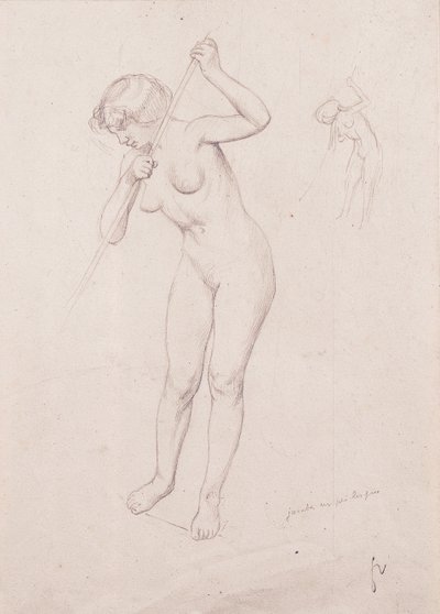 Estudio de figura para "El asesinato de Orfeo" de Felix Edouard Vallotton