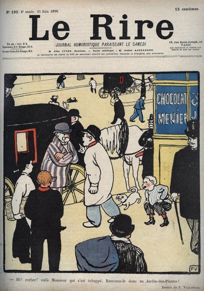 ¡Oye! ¡Entrenador! Portada del periódico “Le Rire”, del 23 de junio de 1898 de Felix Edouard Vallotton
