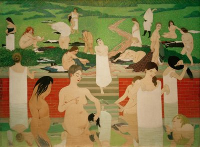 El baño en la tarde de verano de Felix Edouard Vallotton