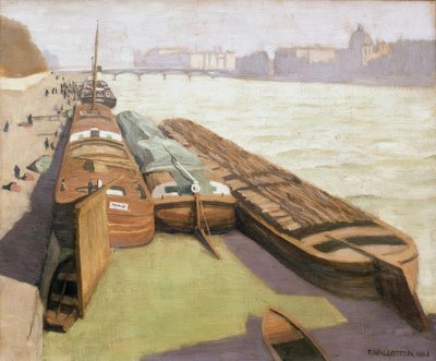 Las barcazas, orillas del Sena de Felix Edouard Vallotton