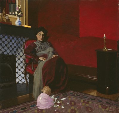 Madame Vallotton y su sobrina, Germaine Aghion, 1899 de Felix Edouard Vallotton