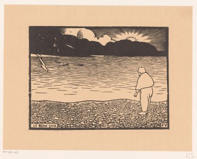Hombre al atardecer junto al mar
Le beau-soir (título en el objeto) de Felix Edouard Vallotton