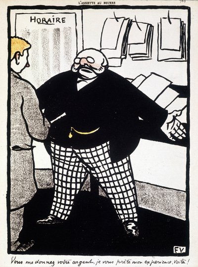 Dinero y banca por Félix Vallotton - en “L