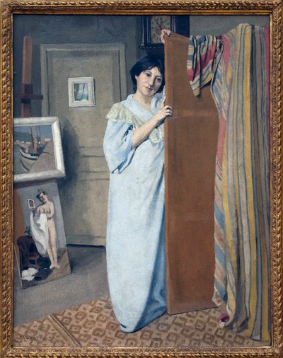 Señora Vallotton en un vestido de Felix Edouard Vallotton