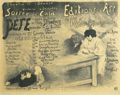 Programa de la Ópera de París, incluyendo obras de August Strindberg de Felix Edouard Vallotton