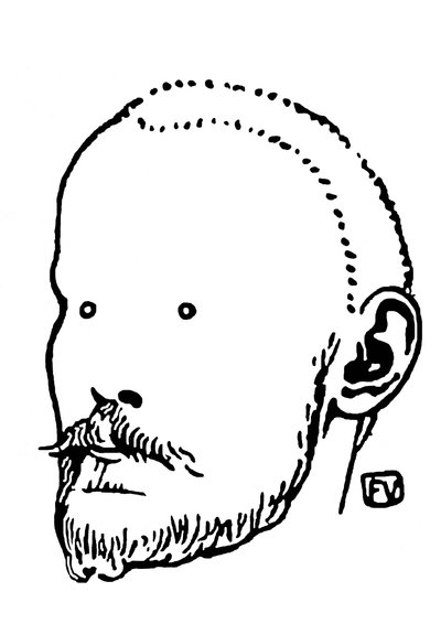 Retrato de Jules Renard (1864-1910). Grabado de Felix Edouard Vallotton (1865-1925) de Felix Edouard Vallotton
