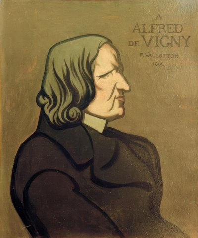 Retrato de Vigny, pintura decorativa de Felix Edouard Vallotton