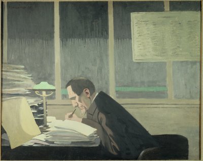 Retrato de Félix Fénéon (1861-1944), crítico de arte, periodista y director de revista en La revue blanche de Felix Edouard Vallotton