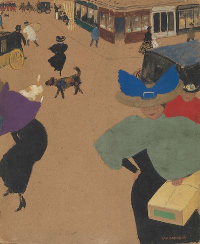 Escena de calle en París (Coin de rue à Paris) de Felix Edouard Vallotton