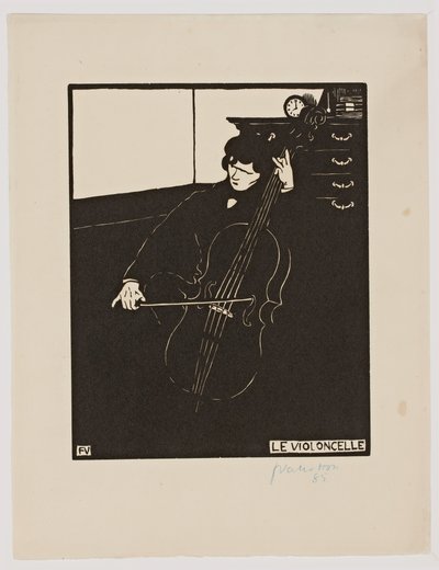El violonchelo, de la serie "Instrumentos musicales", 1896-97 de Felix Edouard Vallotton
