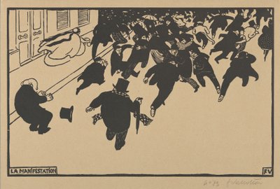 La manifestación (La Manifestation) de Felix Edouard Vallotton