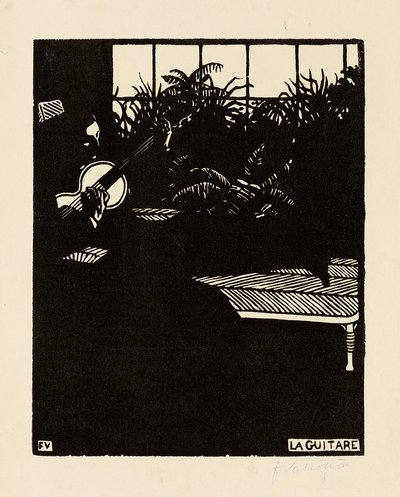 La guitarra, de la serie "Instrumentos musicales", V, 1897 de Felix Edouard Vallotton