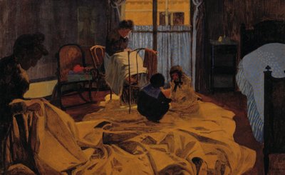La lavandera, habitación azul de Felix Edouard Vallotton