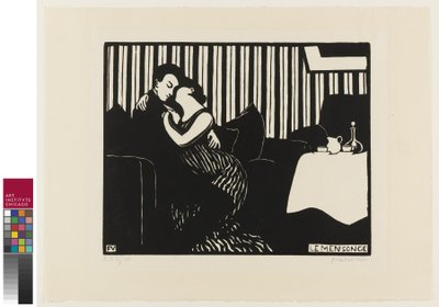La mentira, lámina uno de Intimidades, 1897 de Felix Edouard Vallotton