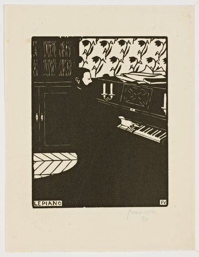 El piano, de la serie "Instrumentos musicales", 1896-97 de Felix Edouard Vallotton