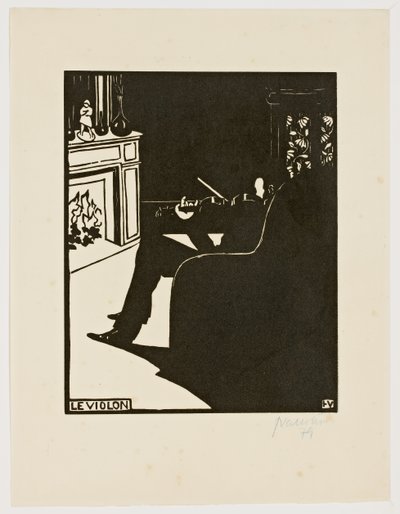 El violín, de la serie "Instrumentos musicales", 1896-97 de Felix Edouard Vallotton