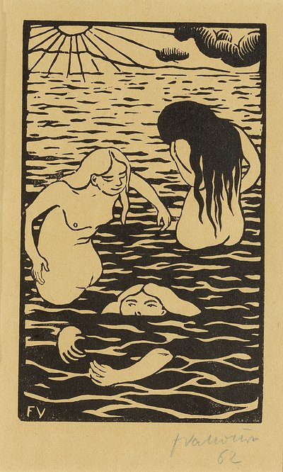 Tres bañistas, 1894 de Felix Edouard Vallotton