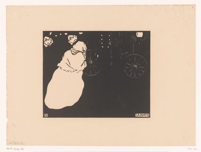 Dos caballeros y una dama cerca de un carruaje
La Sortie (título en el objeto) de Felix Edouard Vallotton