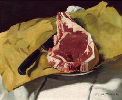 Un entrecot sobre un papel amarillo de Felix Edouard Vallotton