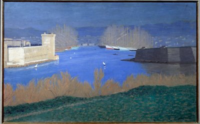 Vista del puerto de Marsella de Felix Edouard Vallotton