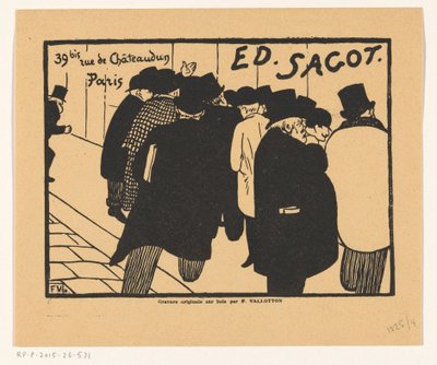 Tarjeta de visita del marchante de cuadros Edmond Sagot en París de Felix Edouard Vallotton