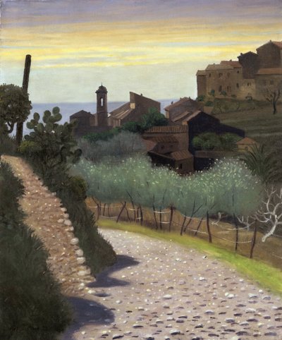 Vista de la Iglesia de Santa Ana en Cagnes (Cagnes-sur-mer), Alpes Marítimos de Felix Edouard Vallotton