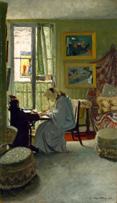 Mujer escribiendo en un interior, 1904 de Felix Edouard Vallotton