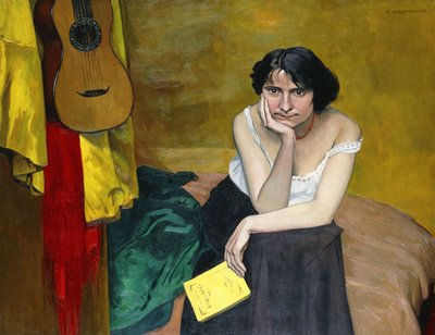 Mujer y guitarra; Femme et Guitare, 1913 de Felix Edouard Vallotton