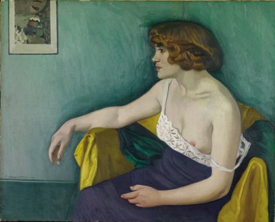 Joven mujer sentada de perfil, 1914 de Felix Edouard Vallotton