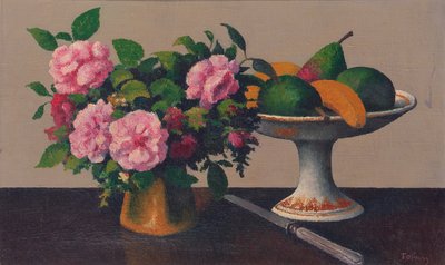 Naturaleza Muerta con Flores y Frutas de Felix Elie Tobeen