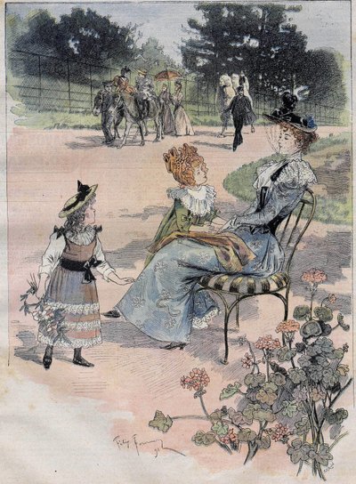 El paseo de los niños al jardín de aclimatación en París en 1892 de Felix Fournery