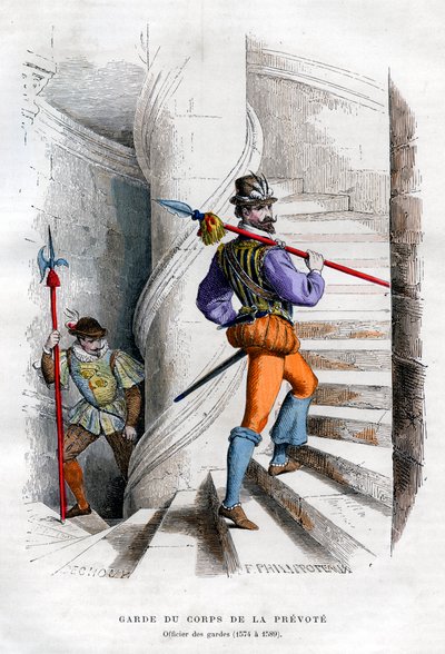 Oficial de la guardia, Garde du corps de la prévôté 1574-1589 1882-1884 de Felix Henri Emmanuel Philippoteaux