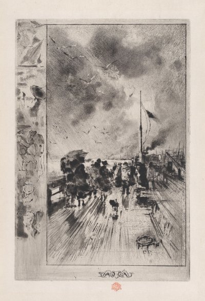 Un muelle en Inglaterra, 1879 de Felix Hilaire Buhot