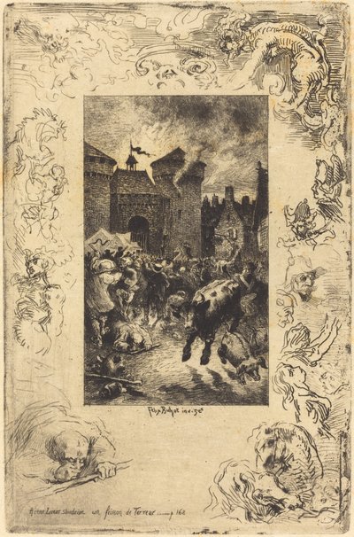 A esta luz repentina... En el destello repentino de luz..., 1878 de Felix Hilaire Buhot