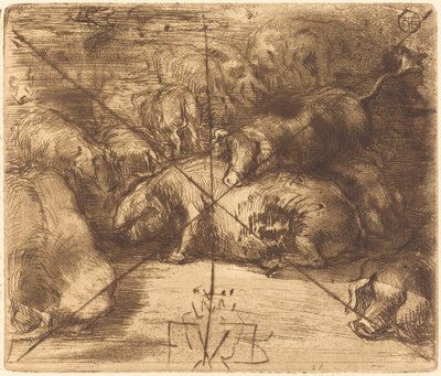 Cerdos al sol, c. 1878 de Felix Hilaire Buhot