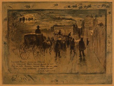 Convoi Funèbre au Boulevard de Clichy, 1887 de Felix Hilaire Buhot