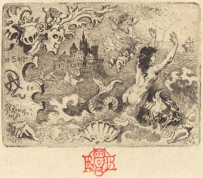 Le Diable amoureux de Jacques Cazotte, 2ª viñeta, 1878 de Felix Hilaire Buhot