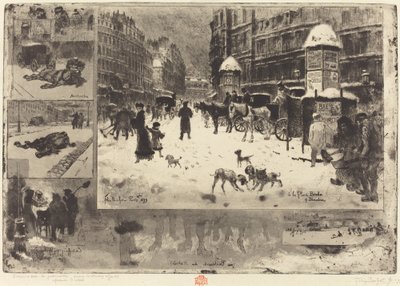 Invierno en París de Felix Hilaire Buhot
