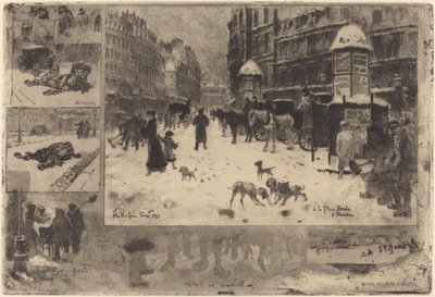 Invierno en París de Felix Hilaire Buhot