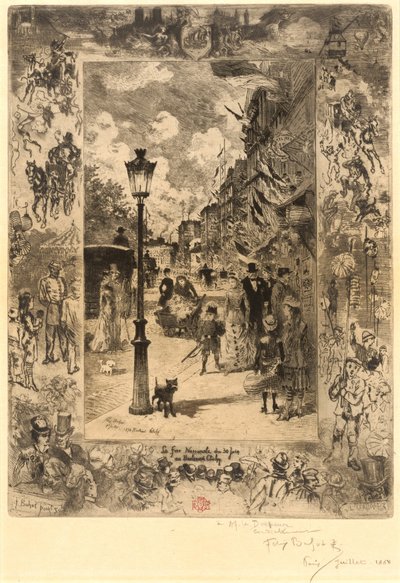 La Fête nationale au Boulevard Clichy de Felix Hilaire Buhot