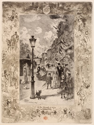 La Fête nationale au Boulevard Clichy de Felix Hilaire Buhot