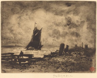 La pequeña marina - Recuerdo de Medway de Felix Hilaire Buhot