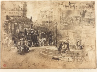 La Place Pigalle en 1878 de Felix Hilaire Buhot