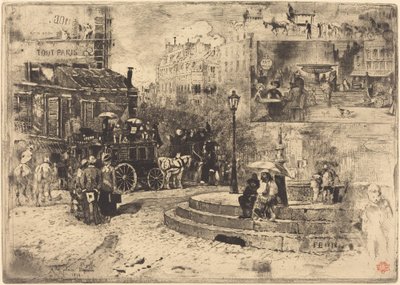 La Place Pigalle en 1878, 1878 de Felix Hilaire Buhot